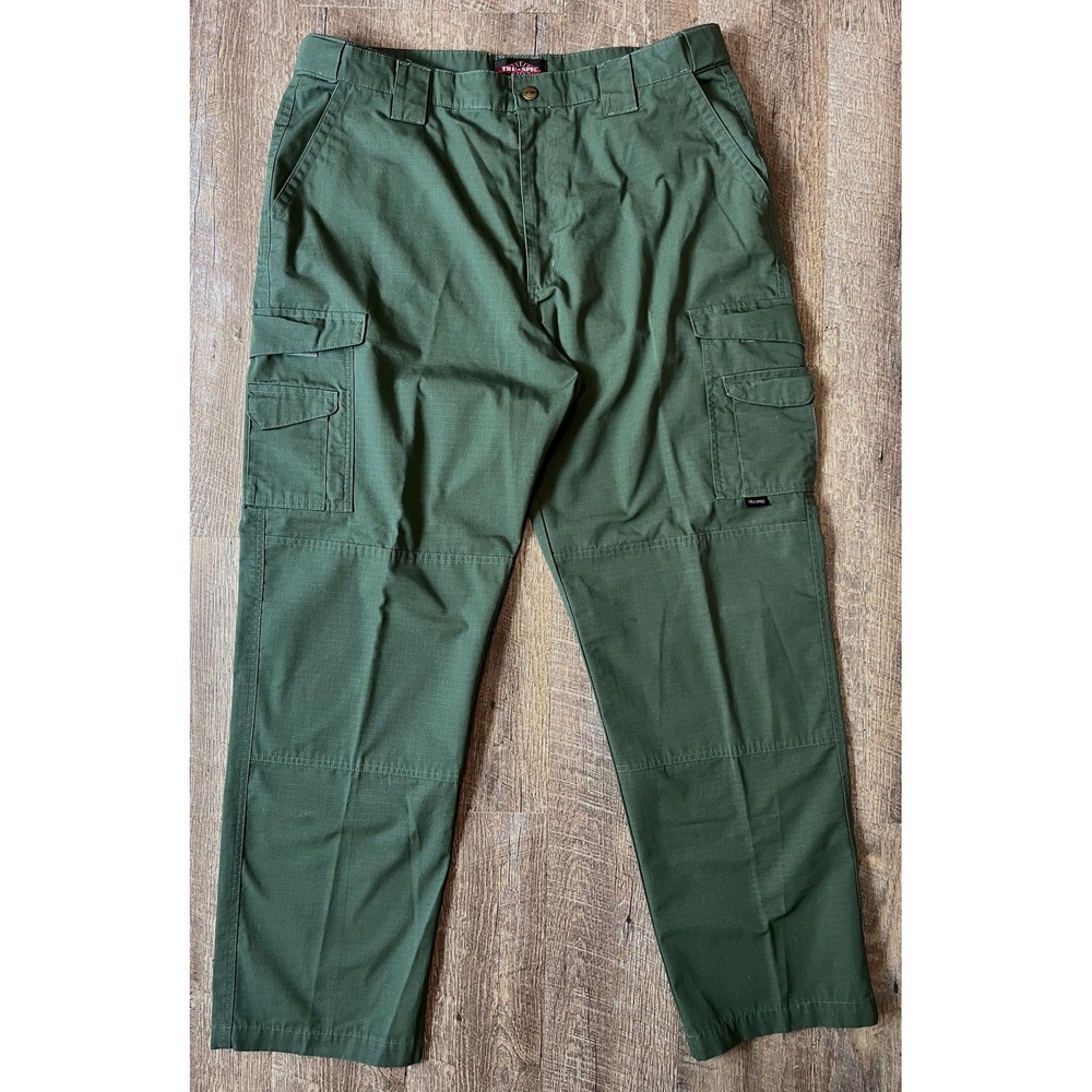 Dark Green‎ Tru Spec Cargo Tactical Pants size 40/34 rip stop